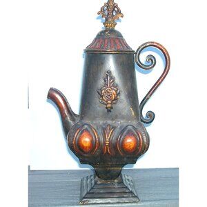 Vintage Decorative Ornate Metal Coffee Pot